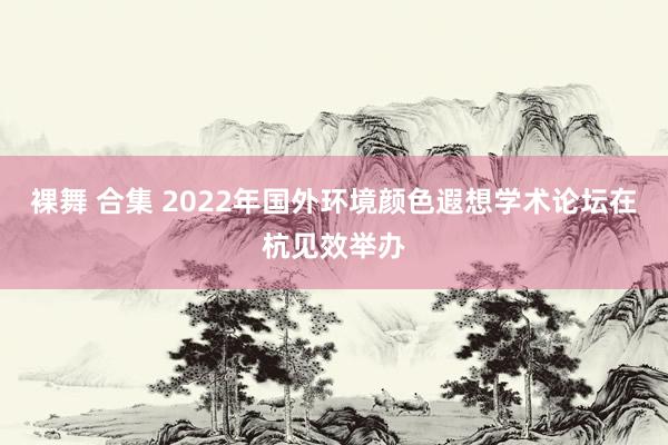 裸舞 合集 2022年国外环境颜色遐想学术论坛在杭见效举办